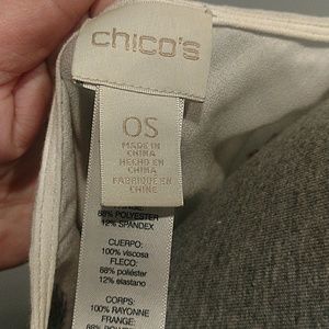 Chico's Tops - Chico's Scarf Fringed Poncho ONE SIZE FITS All Chico's Tops - Chico's Scarf Fringed Poncho ONE SIZE FITS All